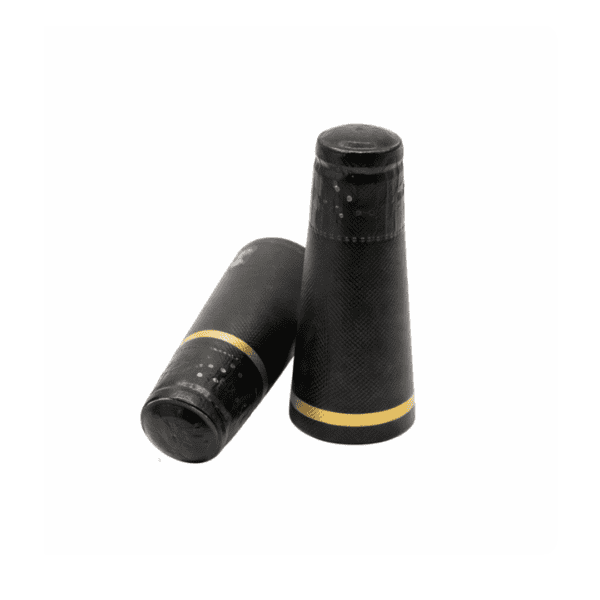 Black with gold stripe champagne foils (2)