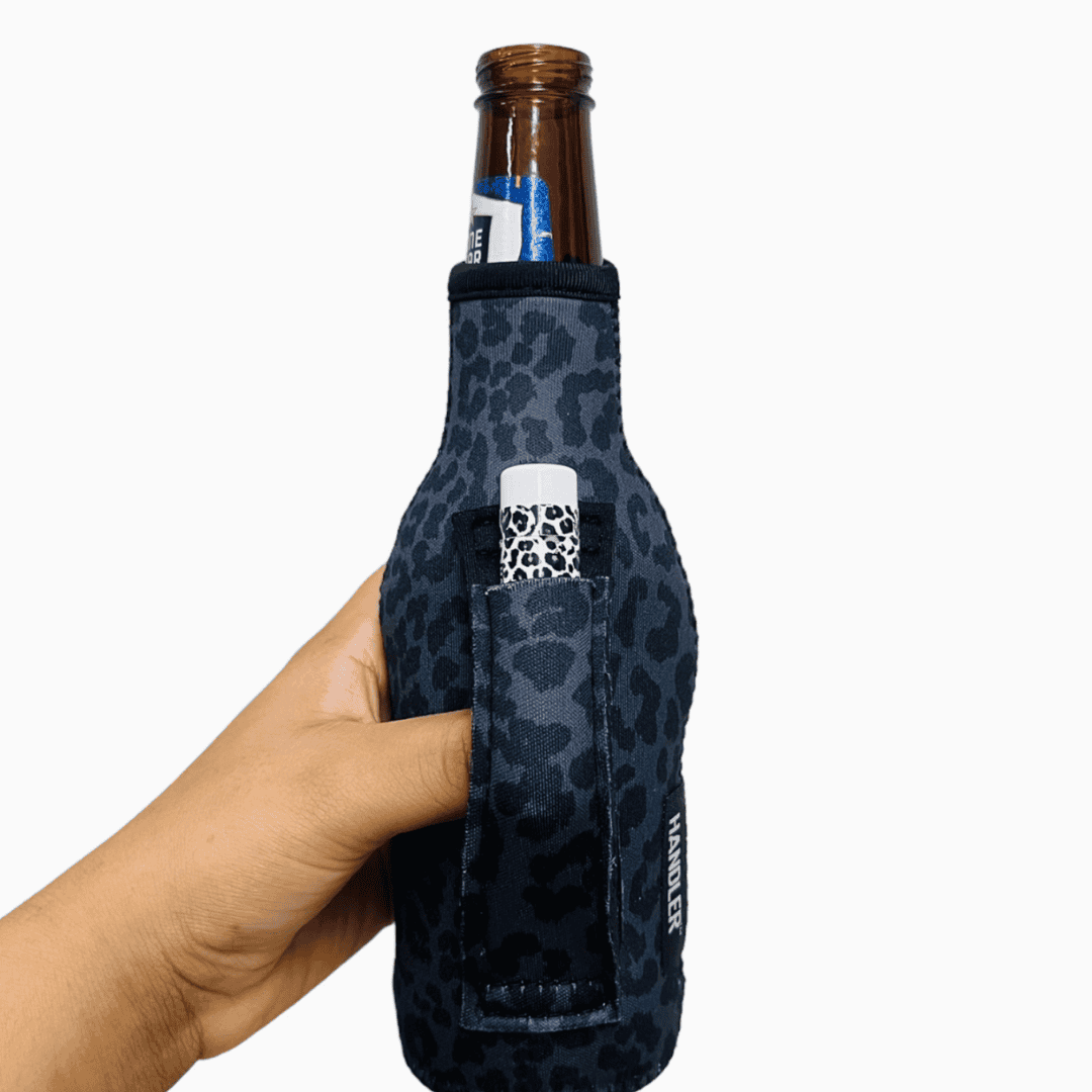 Drink Handlers Black Leopard 12oz Bottleneck Handlers