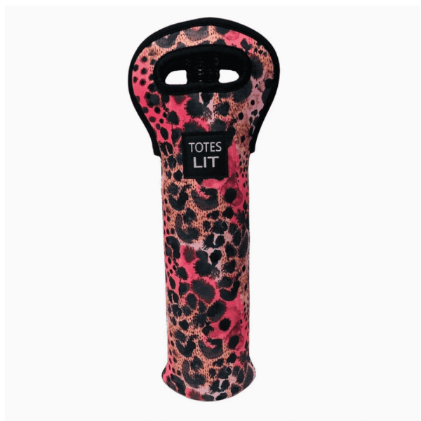 Drink Handlers Blushing Leopard Wine Bottle Tote
