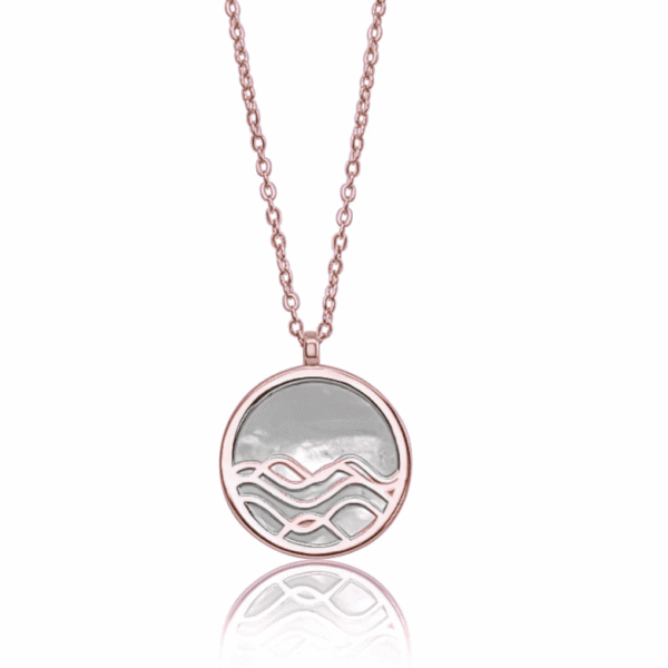 Mother of Pearl Little High Tide Reversible Necklace Gold- Joie Designs