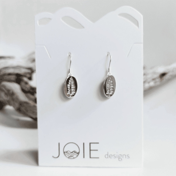 Sitka Oval Tree Earrings Silver- Joie Designs