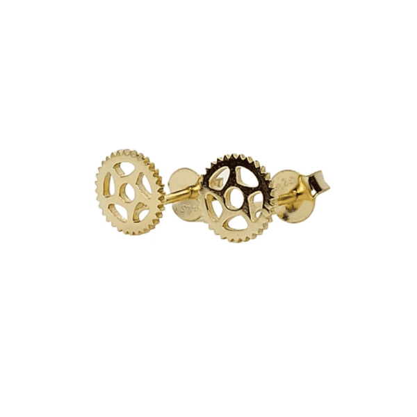 Maeve - Bike Chain Ring Stud Earrings Gold- Joie Designs