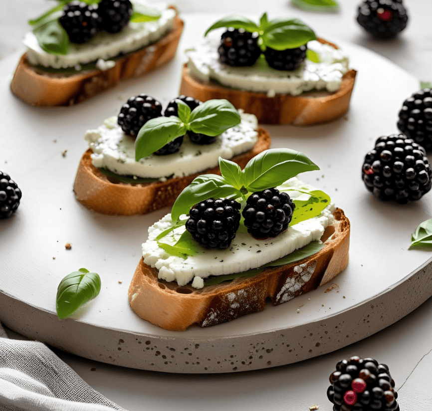 Blackberry Goat Cheese Crostinis – Sweet, Tangy, and Totally BC