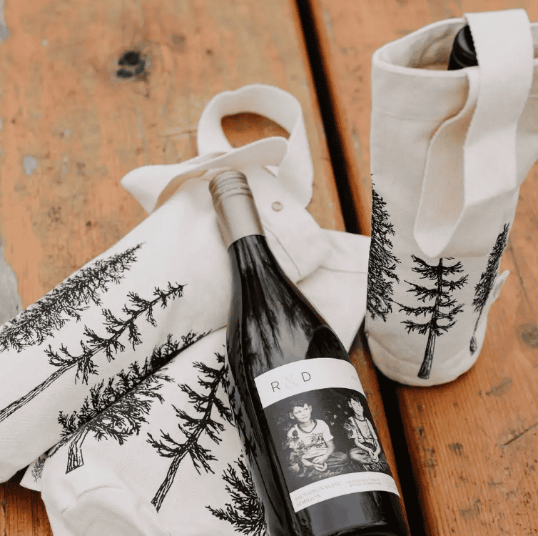 Organic Cotton Wine Tote Bag | Reusable Gift Bag for Bottles