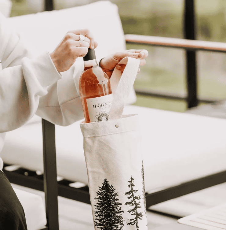 Organic Cotton Wine Tote Bag | Reusable Gift Bag for Bottles