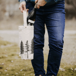 Organic Cotton Wine Tote Bag | Reusable Gift Bag for Bottles