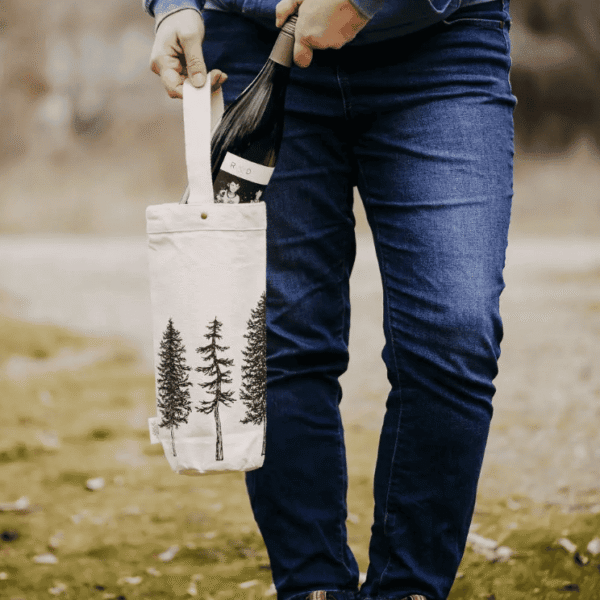 Organic Cotton Wine Tote Bag | Reusable Gift Bag for Bottles