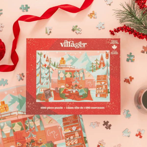 Camper Café Christmas Puzzle | 1000-Piece Canadian Holiday Art