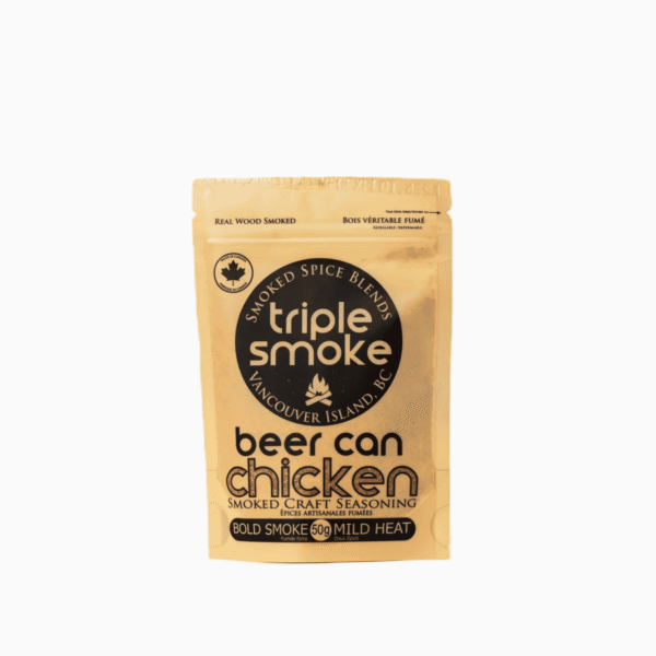 Classic backyard flavour—wood-smoked and ready for any oven or grill. This balanced BBQ rub delivers smoky, herbed richness for whole birds, thighs, or wings—no beer can required. It also adds BBQ depth to roasted potatoes and vegetables. Slow-smoked with real wood and blended by hand in British Columbia, Canada.