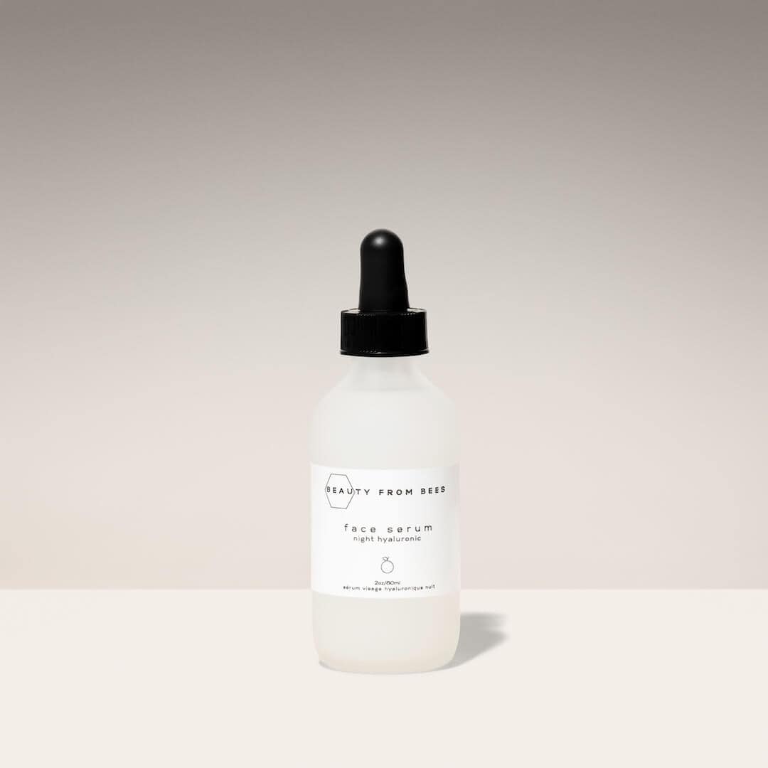 Beauty From Bees lactic acid night face serum bottle