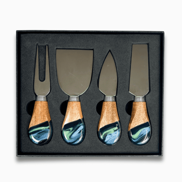 Resin Coated Cheese Knife Set Northern Lights- Lynn & Liana Designs