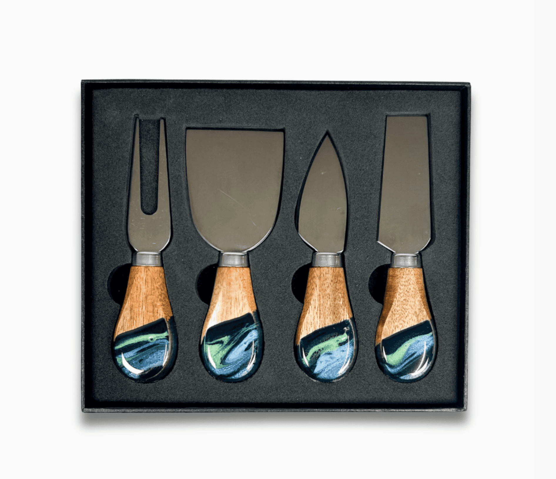 Resin Coated Cheese Knife Set Northern Lights- Lynn & Liana Designs