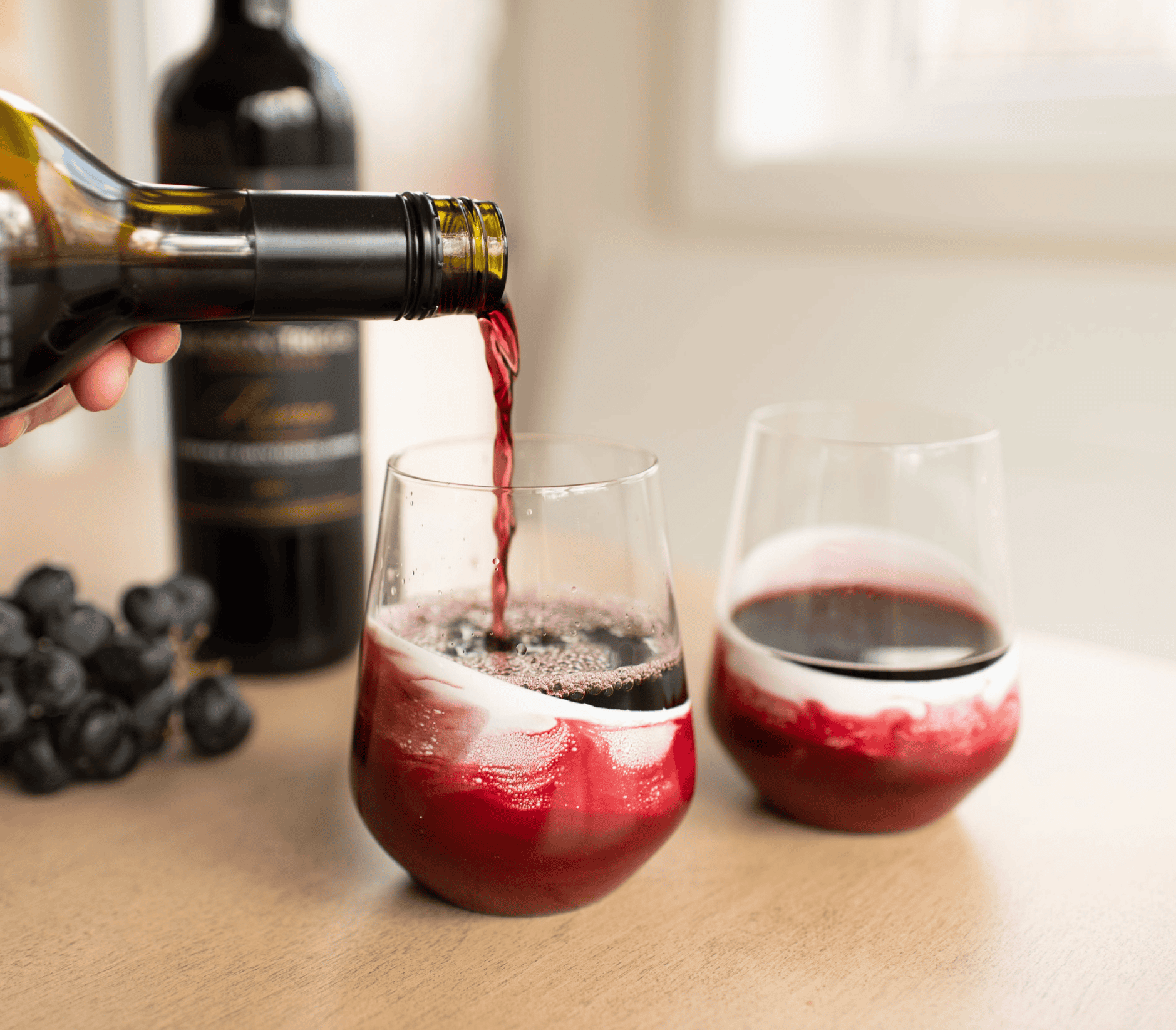 Resin Accented Wine Glasses Winterberry by Lynn & Liana Designs